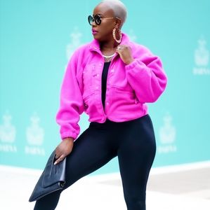 Oh So Warm Snap Button Jacket (Hot Pink)